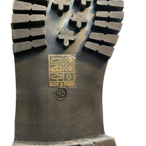 Shein Boots Women's Platform Sz 6.5M Black Ankle Side Zip Chunkly Rubber Sole - Picture 6 of 16